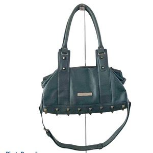 BCBGeneration Grey Vegan Leather Studded Satchel